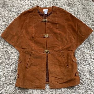 Vintage suede cape jacket